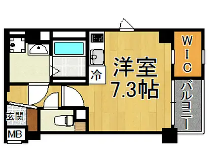 LIBER西宮(ワンルーム/2階)の間取り写真