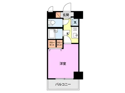 日興パレス長岡呉服町(1K/12階)の間取り写真