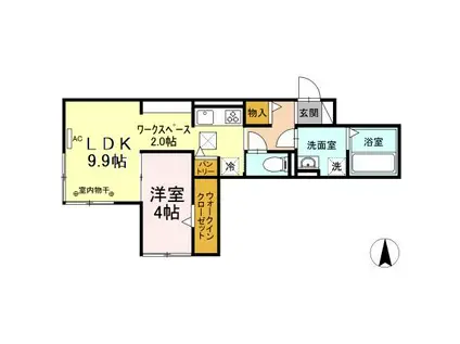 グランヴィア金町(1LDK/1階)の間取り写真