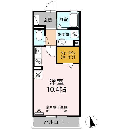セレッサドス(ワンルーム/2階)の間取り写真