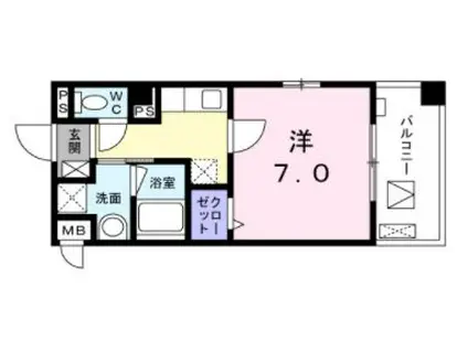 CASA G(1K/4階)の間取り写真