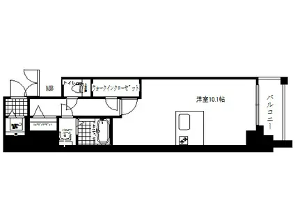 プレサンス神戸グレンツ(1K/4階)の間取り写真