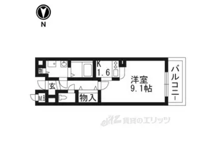 メゾンジェルメ(1K/2階)の間取り写真