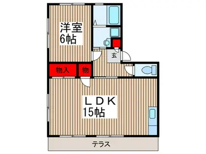 パナホームせき(1LDK/1階)の間取り写真