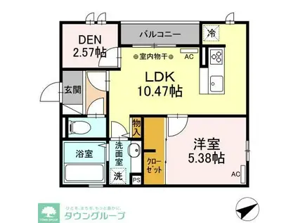 サンク アン 吉祥寺(1LDK/2階)の間取り写真