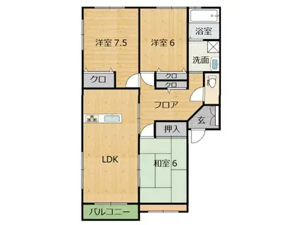 ＪＲ鹿児島本線 羽犬塚駅 徒歩22分 2階建 築26年(3LDK/2階)の間取り写真