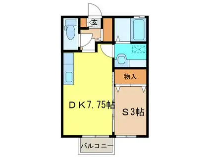 フェアリークリスタル II(1DK/2階)の間取り写真