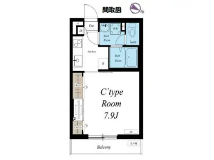 リブリ・新河岸(1K/1階)の間取り写真