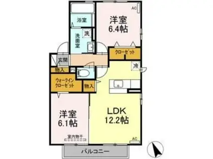 ドリーム・キャンパスIII(2LDK/2階)の間取り写真