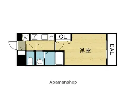 LUXE今里II(1K/12階)の間取り写真