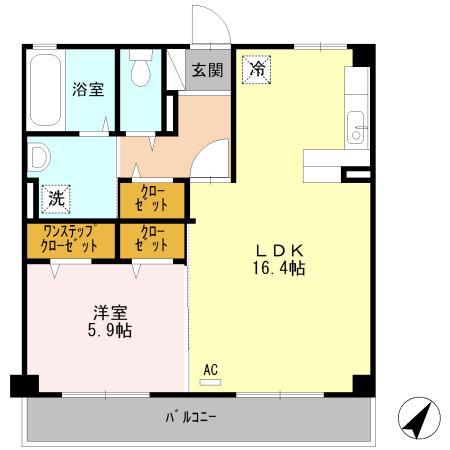 グランデサーナ(1LDK/2階)の間取り写真