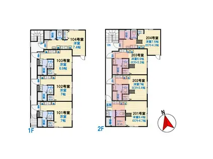 マルヒアプレイス(ワンルーム/2階)の間取り写真