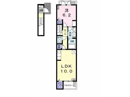 MAKAPUU IIマカプゥ(1LDK/2階)の間取り写真