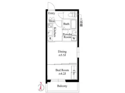 グランパセオ中目黒II(1DK/2階)の間取り写真