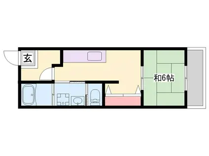 メトレス福田I(1DK/3階)の間取り写真
