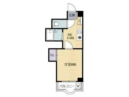 ウィンライフ滝井(1DK/2階)の間取り写真