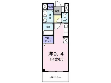 NORD(ワンルーム/2階)の間取り写真