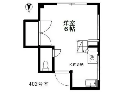 森ビル(ワンルーム/4階)の間取り写真