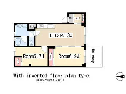 CASA DOMANI(2LDK/2階)の間取り写真