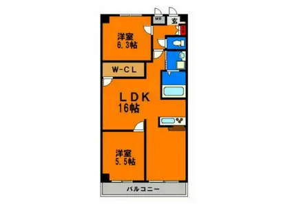 アメニティ21(2LDK/2階)の間取り写真