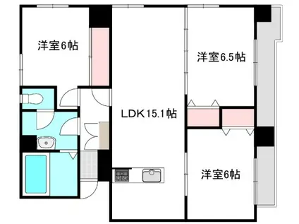 住吉144(3LDK/8階)の間取り写真