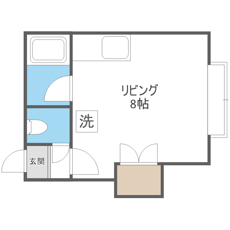 ライフステージ新道東A(ワンルーム/3階)の間取り写真