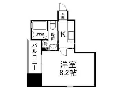 グランドーリア西院(1K/5階)の間取り写真