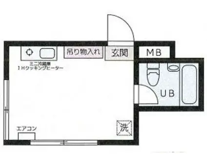 ヒルカワハイツ(ワンルーム/5階)の間取り写真