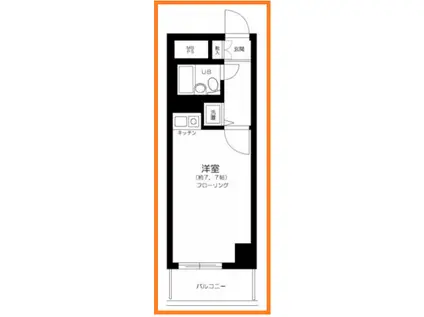 ライオンズマンション浅草言問橋(ワンルーム/9階)の間取り写真