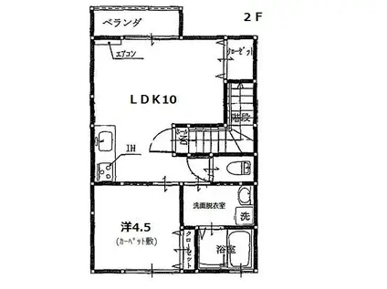 ホワイトパレスティアナ(1LDK/2階)の間取り写真