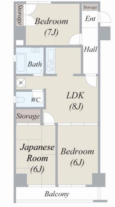 麻布十番レジデンス(3LDK/6階)の間取り写真