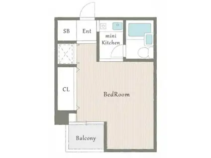 マリンクレール六甲II(ワンルーム/2階)の間取り写真