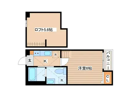 タマリンド大和町(1K/2階)の間取り写真