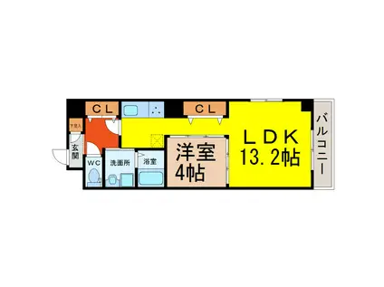 パークサイト泉(1LDK/5階)の間取り写真