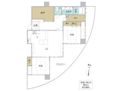 堤ビル(2SLDK/4階)の間取り写真