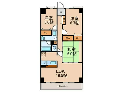 イトーピア宇治グランヒルズ(3LDK/6階)の間取り写真