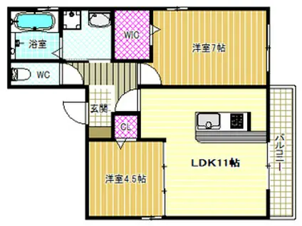 桜COLLONA(2LDK/3階)の間取り写真