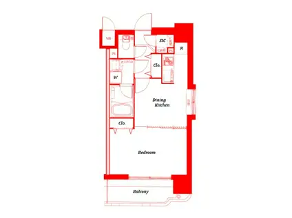 グリフィン横浜ベイグランデ弐番館(1DK/6階)の間取り写真