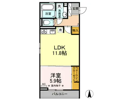 LA・NEIGE1(1LDK/3階)の間取り写真