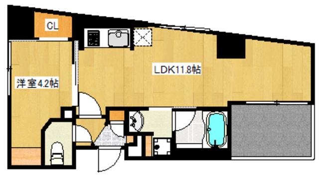 ラフォンテ田端(1LDK/1階)の間取り写真