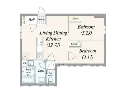 GRAN PASEO三宿II(2LDK/4階)の間取り写真
