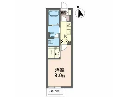 シャーメゾン八日町(1K/1階)の間取り写真