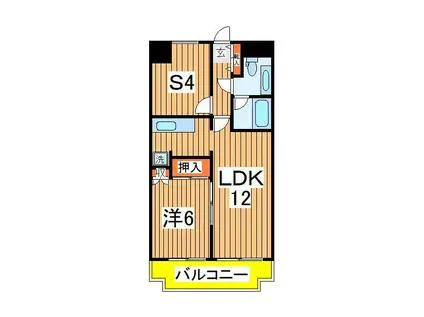 柏中央エレガンス(1SLDK/2階)の間取り写真