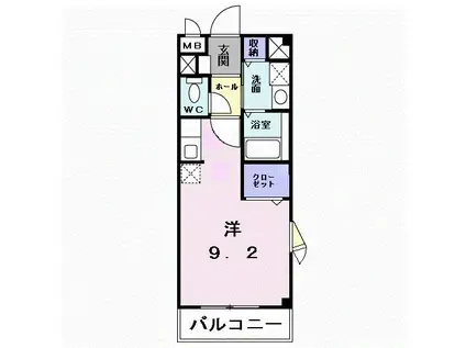 モルティ・MK(ワンルーム/2階)の間取り写真