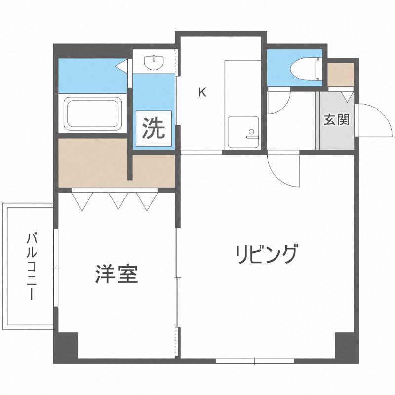 ベイスランスウォーター(1LDK/4階)の間取り写真