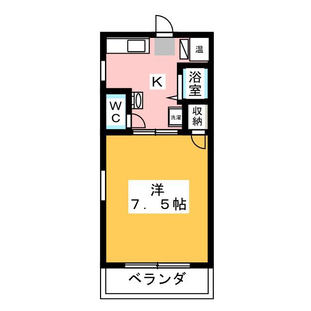 ベェーベ1996(1K/3階)の間取り写真