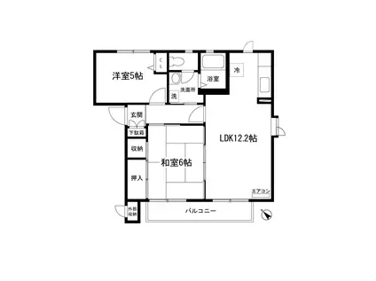 ソレアード八千代(2LDK/1階)の間取り写真