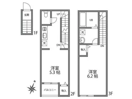 エクセルコート中野(1LDK/1階)の間取り写真