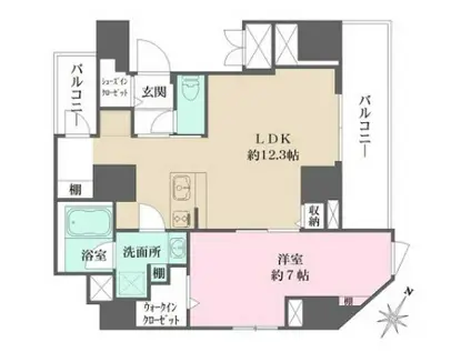 WHARF文京茗荷谷(1LDK/6階)の間取り写真