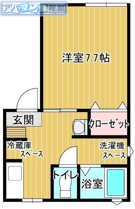 ヴィラサンタモニカB(1K/2階)の間取り写真